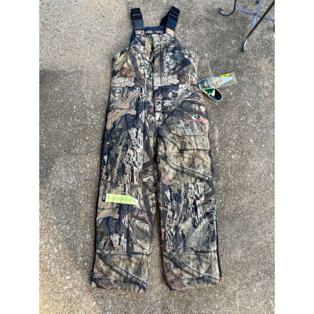 Mossy Oak Break-Up Country Boys Camo Insulated Hunting Bib Overalls Size M 8-10